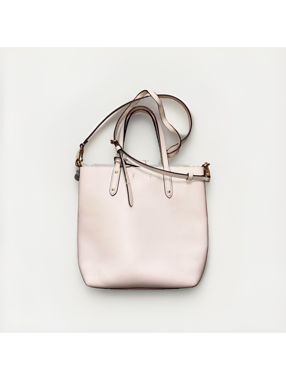 Coach Central Shopper Tote 78217 Chalk White Leather Crossbody Shoulder Bag